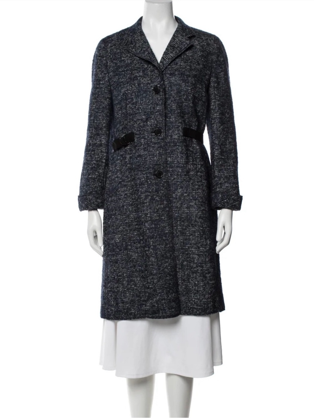 Akris punto wool tweed pattern coat size 12
